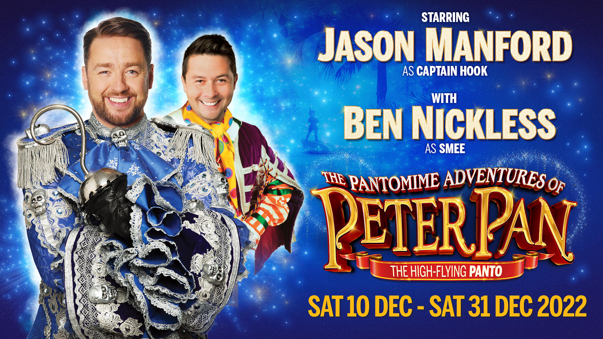 Manchester Opera House Peter Pan 2022 panto tickets and cast with Jason