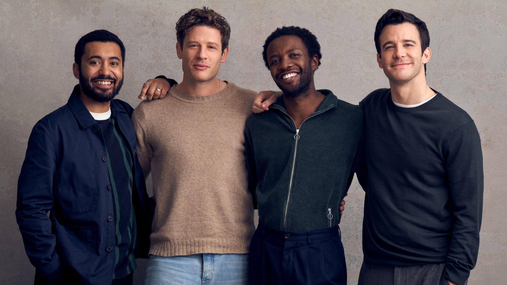 A Little Life To Run In West End With James Norton Luke Thompson   Zach Wyatt MalcolmJames Norton Jude Omari Douglas JB Luke Thompson Willem Image By Charlie Gray 